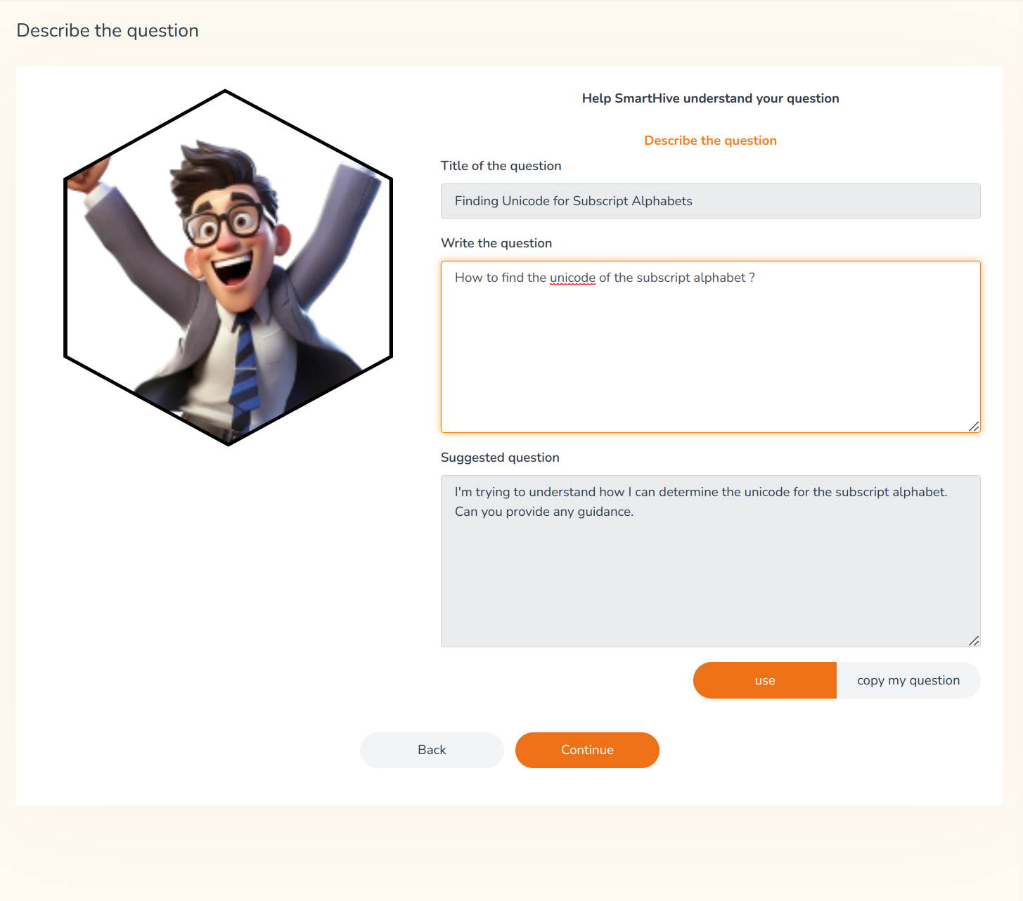 Asking question page